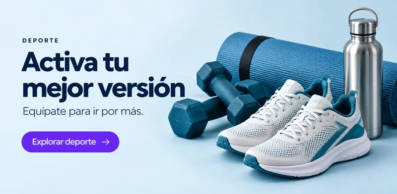 Deporte: Activa tu mejor versión. Equípate para ir por más. Explorar deporte